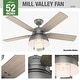 preview thumbnail 22 of 25, Hunter 52" Mill Valley Outdoor Ceiling Fan with LED Light Kit and Pull Chain - Farmhouse, Industrial, Rustic - DAMP RATED!