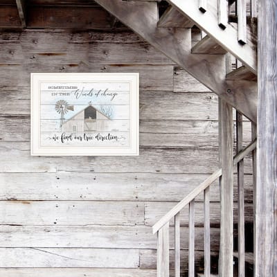 TrendyDecor4U Farmhouse "Winds of Change" Framed Print Wall Art by Billy Jacobs - Earthtone