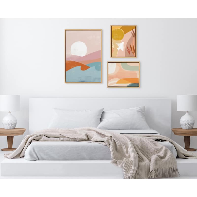 Kate and Laurel Sylvie Sunrise Canvas Art Set by Kate Aurelia Holloway