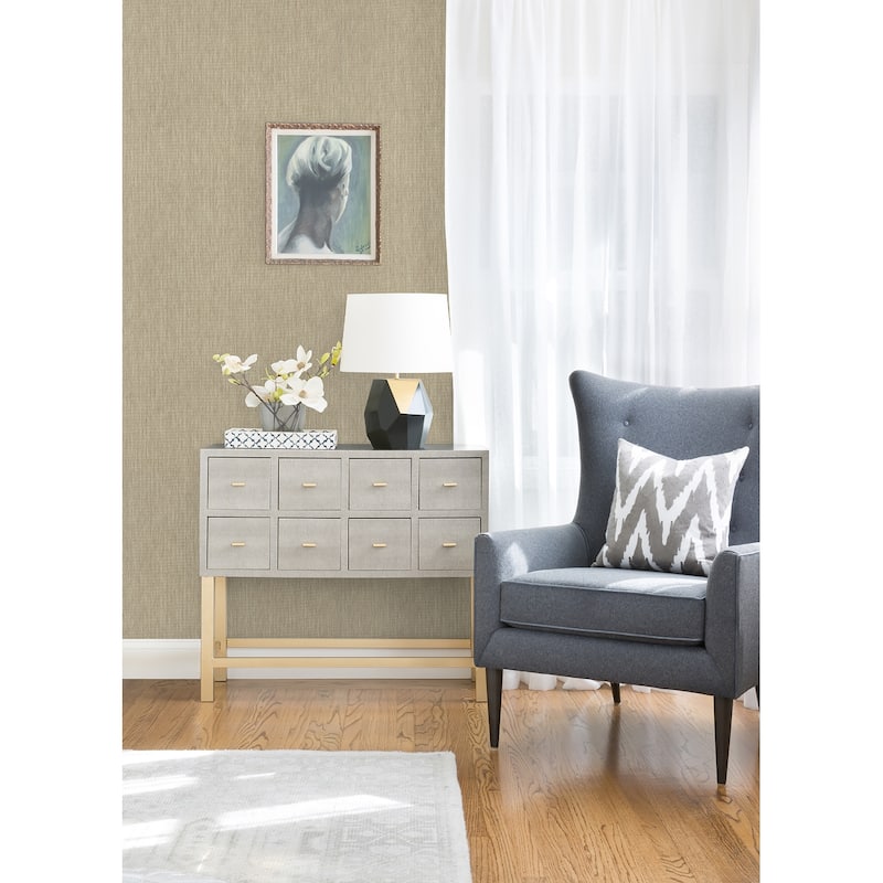A-Street Prints Jia Taupe Paper Weave Grasscloth Wallpaper