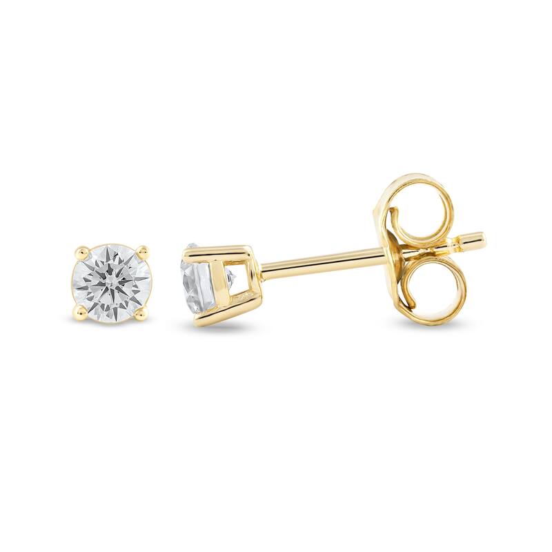 1/3ct TDW Lab-grown Diamond Solitaire Stud Earrings in 10k Gold for Women