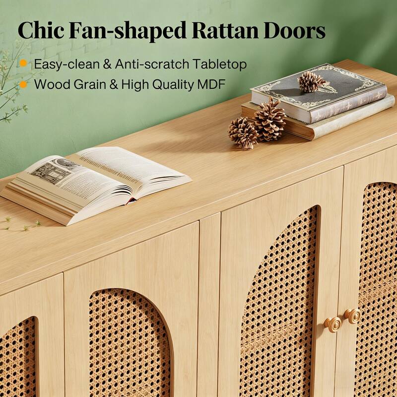 Rustic Farmhouse Style Sideboard Buffet - Brown