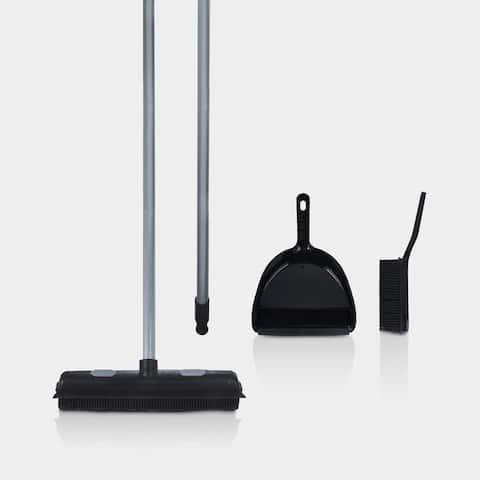 Rubber Bristle Broom and Rubber Squeegee Snap