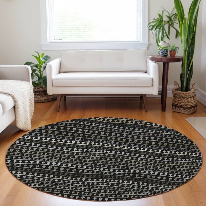 Machine Washable Indoor/ Outdoor Chantille Modern Stripe Lolly Rug