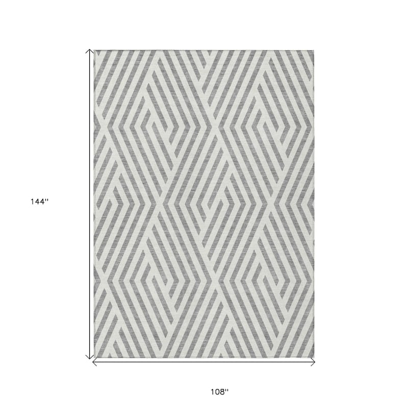 Alnaz Sleek Geometric Weather Resistant Blended Style Outdoor Rug