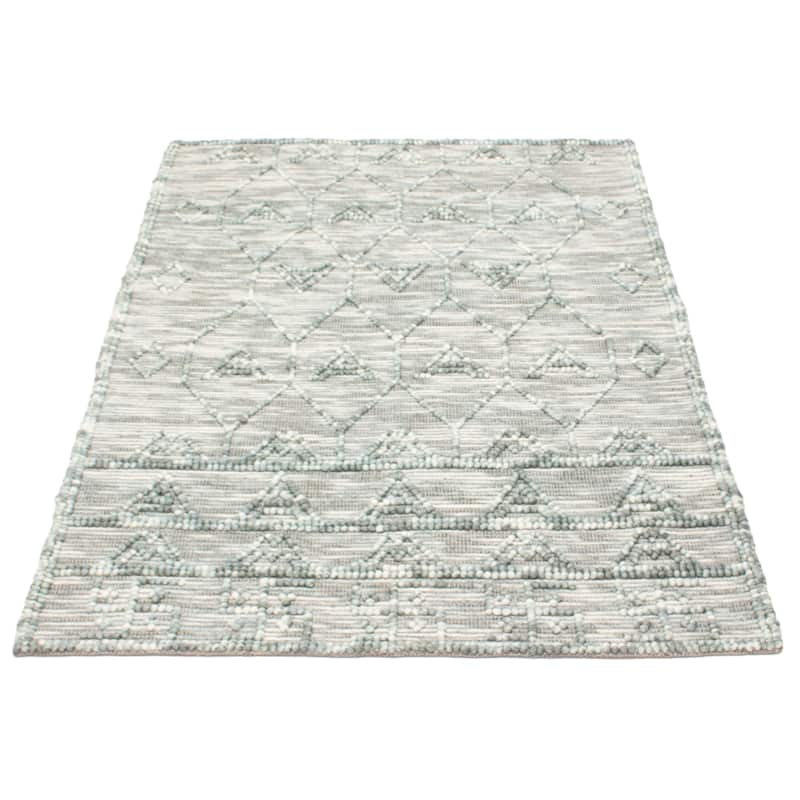 ECARPETGALLERY Braid weave Sienna Teal Wool Rug - 5'2 x 7'5