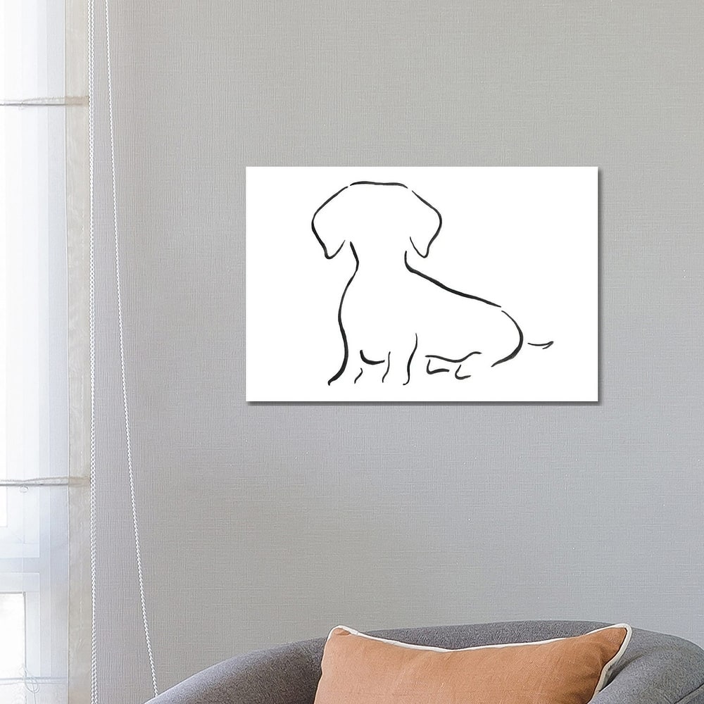 iCanvas "Dachshund Sitting" by Lesley Bishop Canvas Print