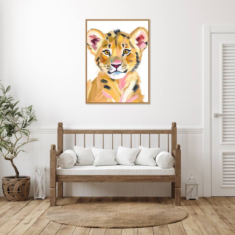 Tiger Baby by Ohkimiko Framed Canvas Wall Art