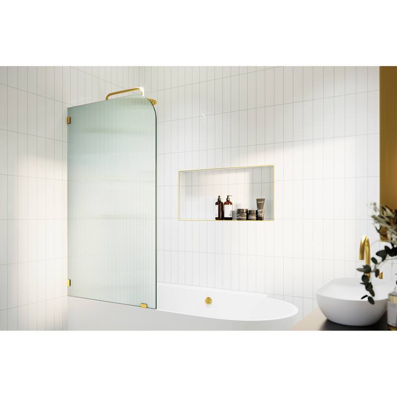 Glass Warehouse B-FL-RAD-34-L Aurora 58-1/4" High x 34" Wide Shower