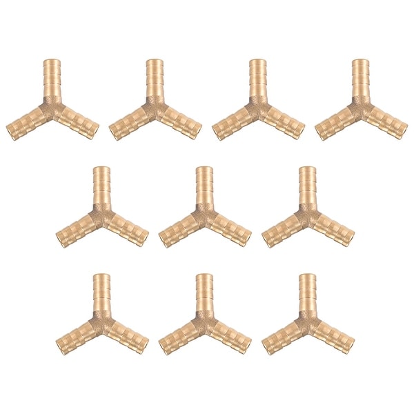 5/16" Brass Barb Hose Fitting Tee Y-Shaped 3 Ways Connector Adapter Joiner 10pcs - 8mm 10pcs