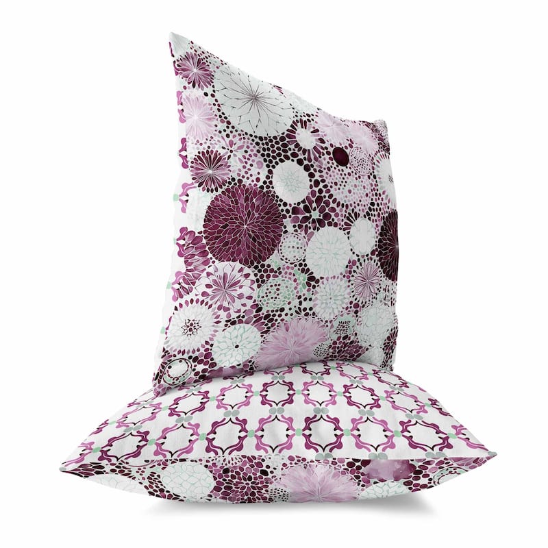 Pink And Purple Crystal Drift Faux Suede Throw Pillow Zipper