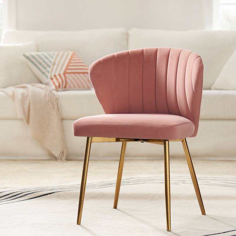 Aruna Accent Chair with Metal Legs 20''W X 19.5 ''D X 29''H by HULALA HOME