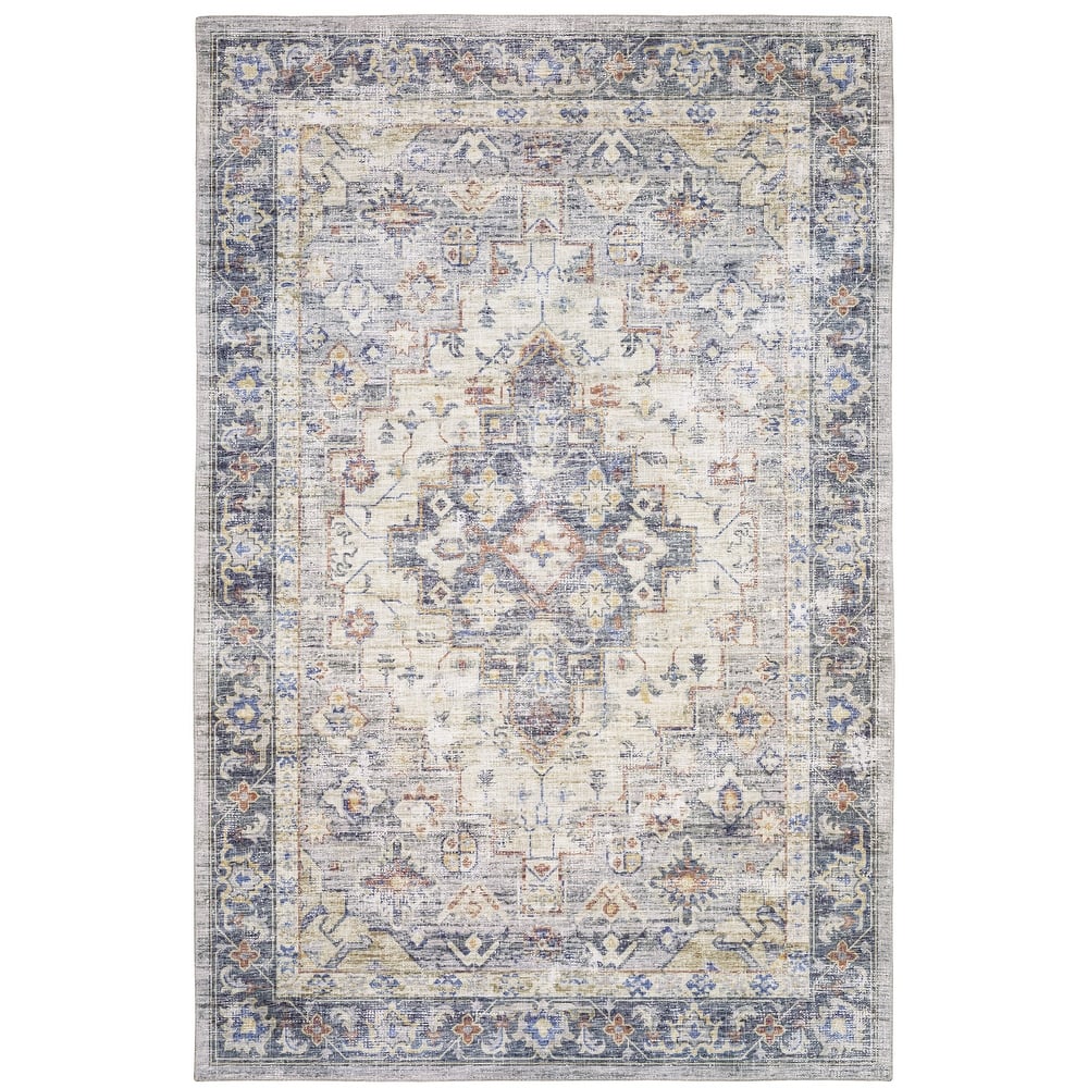 Vista Home Montreux Vintage Medallion Blue Area Rug
