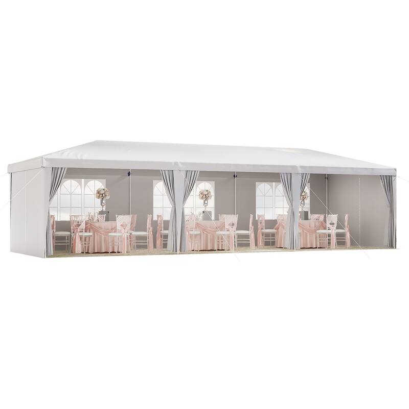 EROMMY 10x30 FT Party Tent - Waterproof Canopy with 8 Removable Sidewalls, Outdoor Gazebo for Weddings & Events - 10'x30'