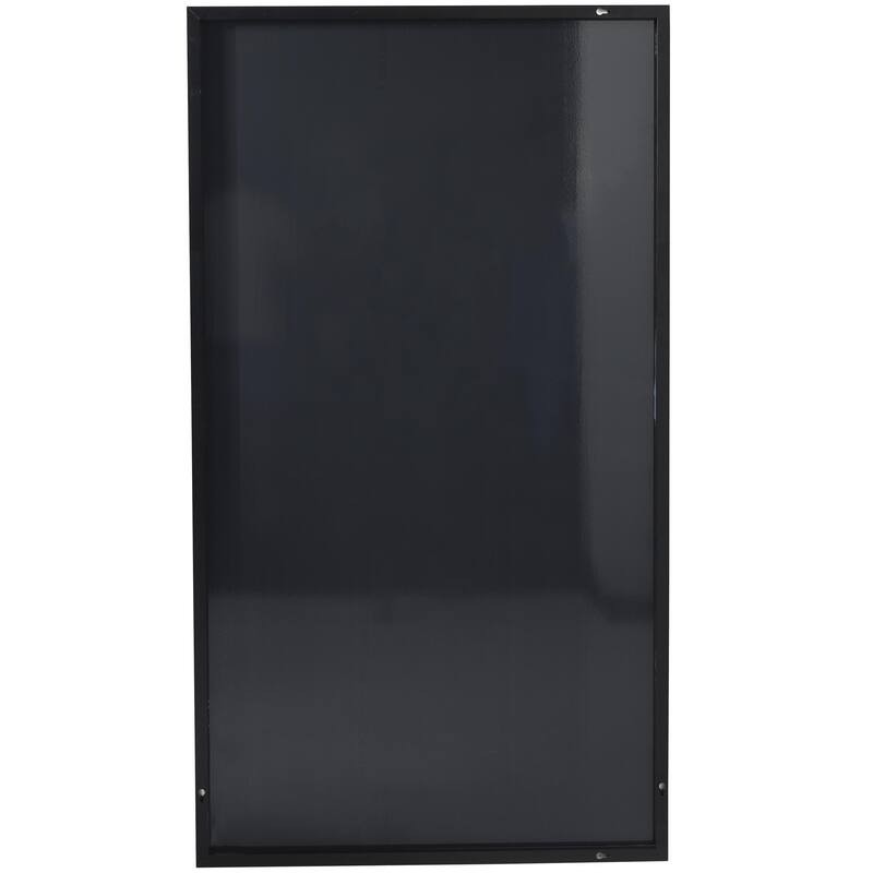 Black Wooden Grid Style Panel Room Wall Mirror