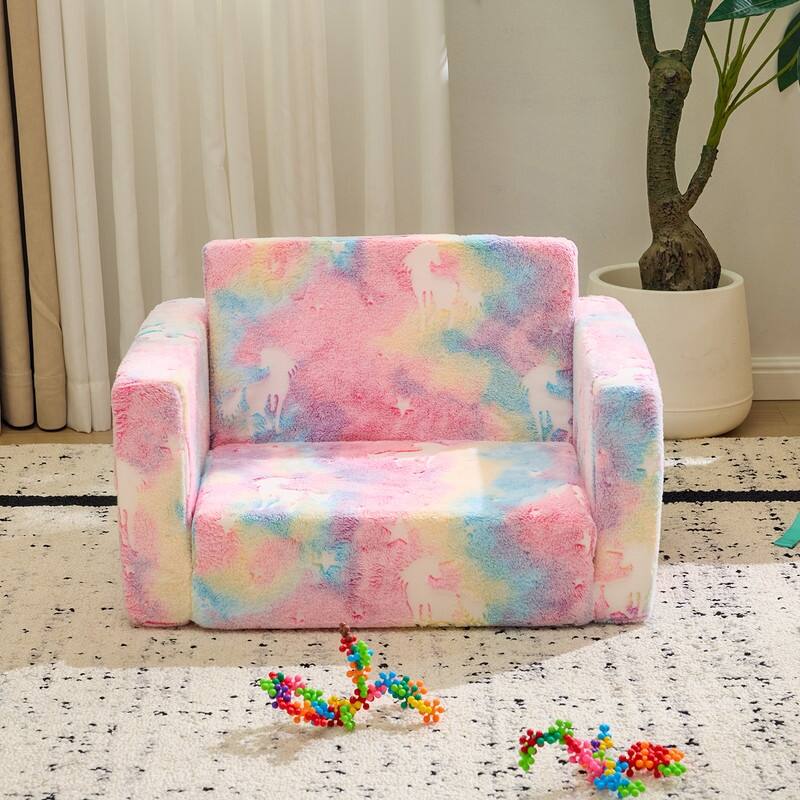 1-Piece Full Sponge Kids Single Folding Sofa Bed With Luminous Feature
