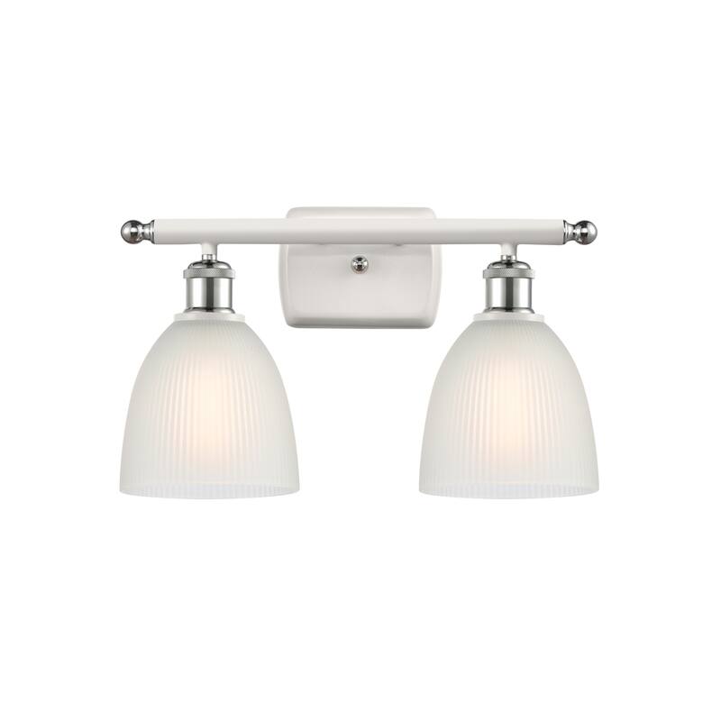 Innovations Lighting Castile 2 Light 16" Wide Bathroom Vanity Light - White and Polished Chrome