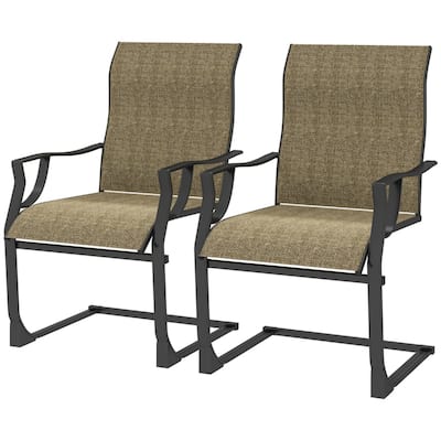 Metal Outdoor Chairs Set of 2 with Breathable Mesh and Swing - 23.6" W x 27.4" D x 39" H