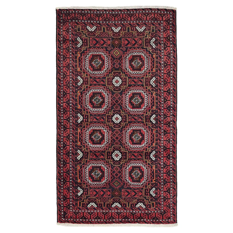 ECARPETGALLERY Hand-knotted Teimani Red Wool Rug - 3'7 x 6'4