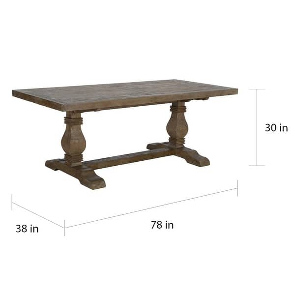 dimension image slide 1 of 2, Kosas Home Caleb Reclaimed Pine Dining Table, Distressed Brown