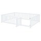 preview thumbnail 57 of 118, Roomfitters Twin Size Wood Daybed with Fence Guardrails, 2 Storage Drawers, Convertible Floor Bed, and Built-In Shelving