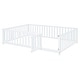 preview thumbnail 56 of 118, Wood Cribs Convertible Toddler Bed with Fence Guardrails and 2 Drawers Split into Independent Floor Bed and Daybed Slat Support