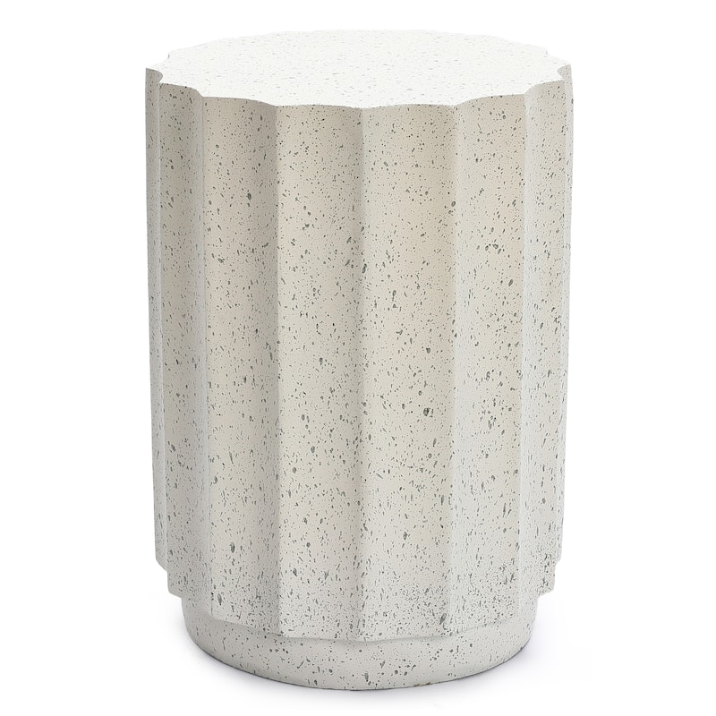 Round Cement Side and End Table, Outdoors & Indoors