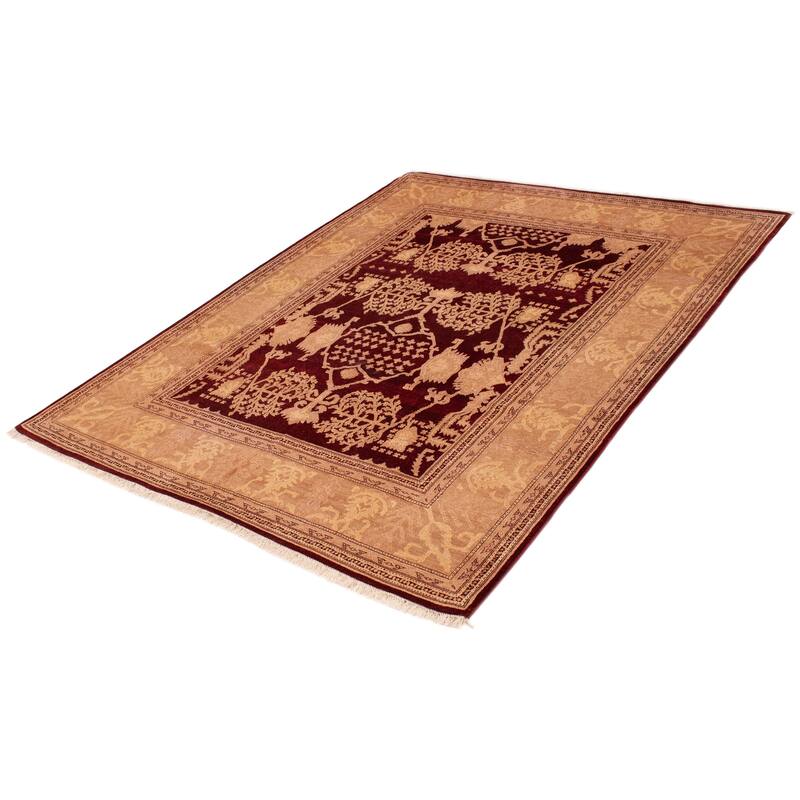 ECARPETGALLERY Hand-knotted Peshawar Oushak Red Wool Rug - 8'0 x 10'3