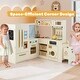 preview thumbnail 10 of 28, Costway Corner Play Kitchen with Lights & Sounds Wooden Toy Kitchen - See Details