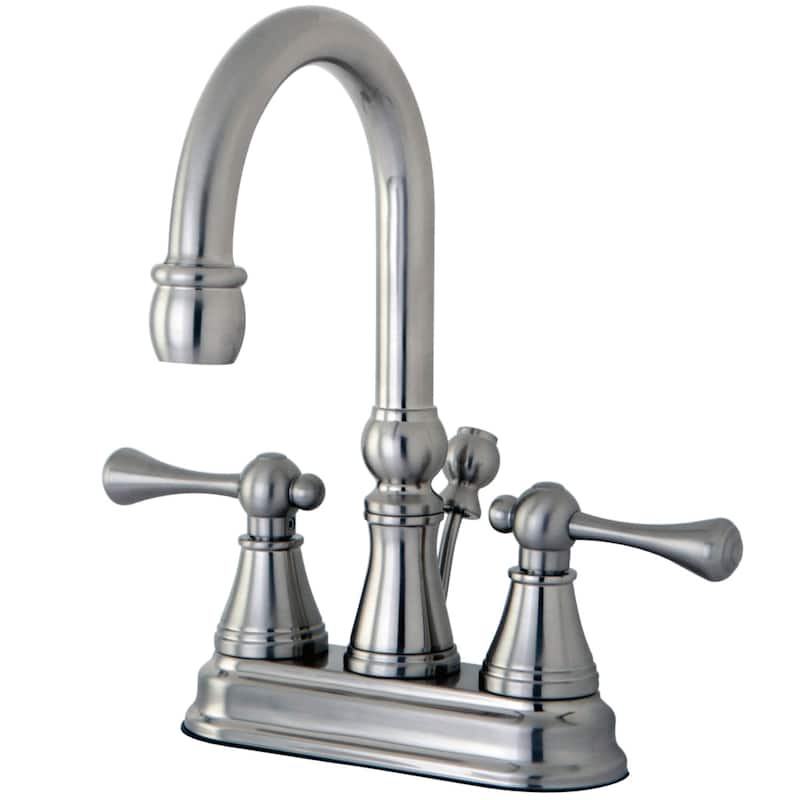 Kingston Brass Restoration 1.2 GPM Deck Mounted Bathroom Faucet with - Brushed Nickel