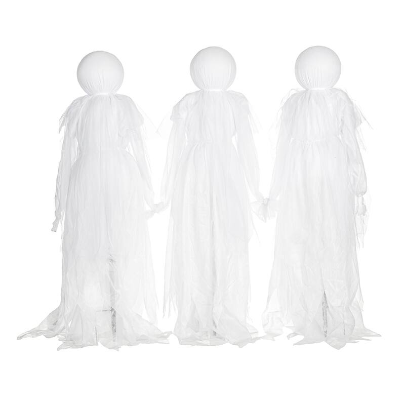 Lighted Halloween Phantom Ghost Stakes, Set of 3