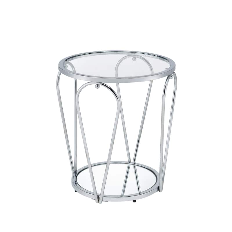 Gables Glam 20-inch Glass Top 1-Shelf End Table by Furniture of America