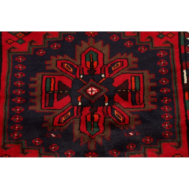 Tribal Geometric Hamedan Persian Wool Area Rug Hand-knotted Carpet - 3'2" x 5'3"