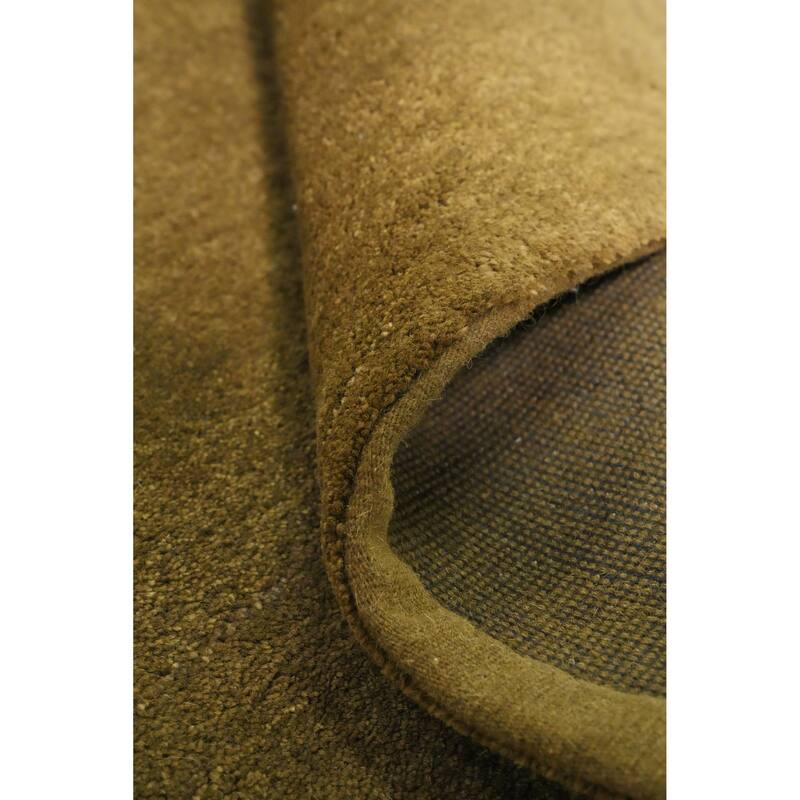 Hand Knotted Oriental 100% Wool Carpet Modern Solid Green Gabbeh Area Rug - 5' 11'' X 4' 0''