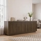 preview thumbnail 2 of 71, Wave Textured Modern Sideboard Cabinet Ribbed Door - Dark Walnut