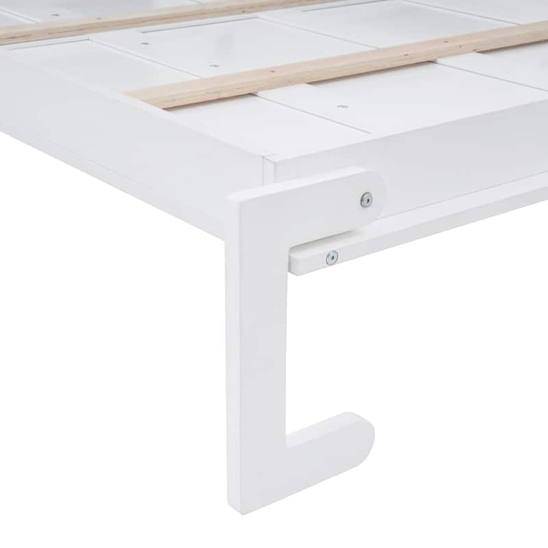 Full Size Murphy Bed Wall Bed with Top Cabinets - Space-Saving Design, White Finish