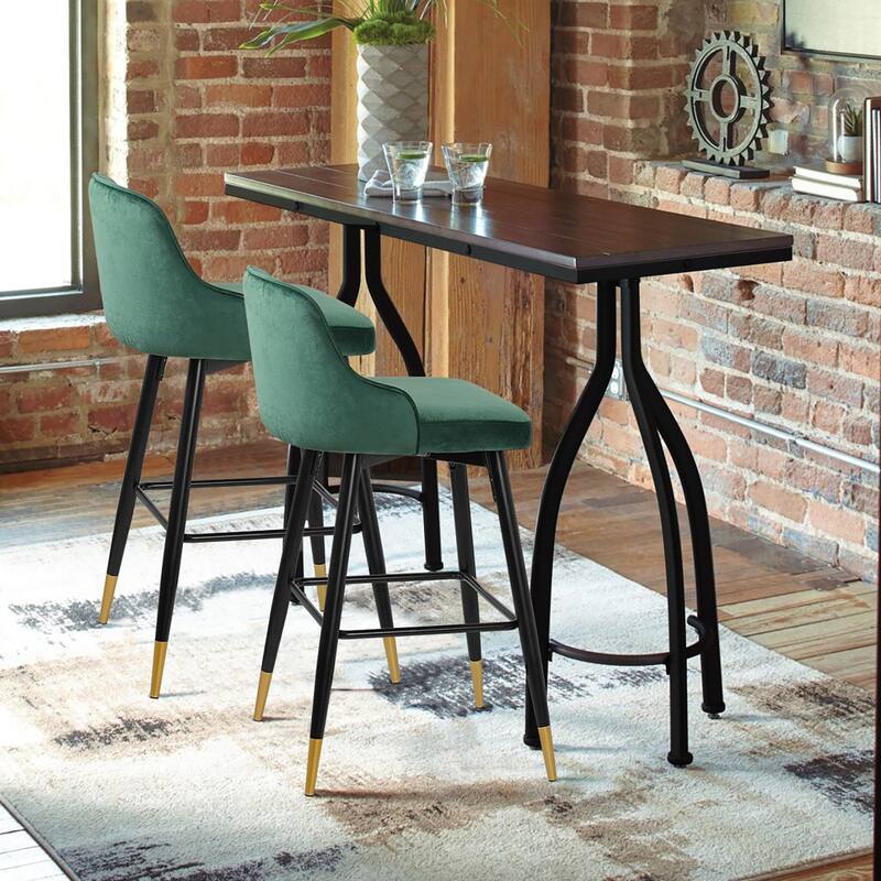 Modern Velvet Upholstered Swivel Counter/ Bar Stools Set of 2/4