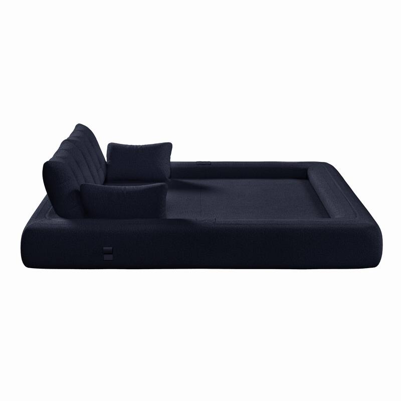GDFStudio - Teddy Fabric 78.7" Multi-Functional Foldable Sofa Bed
