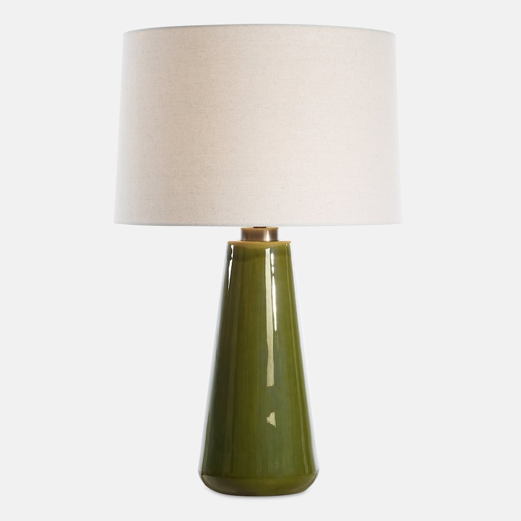Glaze Table Lamp with Tapered Shade - 28.75" - Green