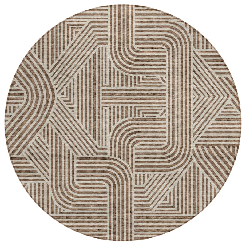 Machine Washable Indoor/ Outdoor Chantille Contemporary Geo Rug