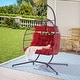 preview thumbnail 2 of 21, Outdoor Rattan Hanging Chair Patio Wicker Egg Chair