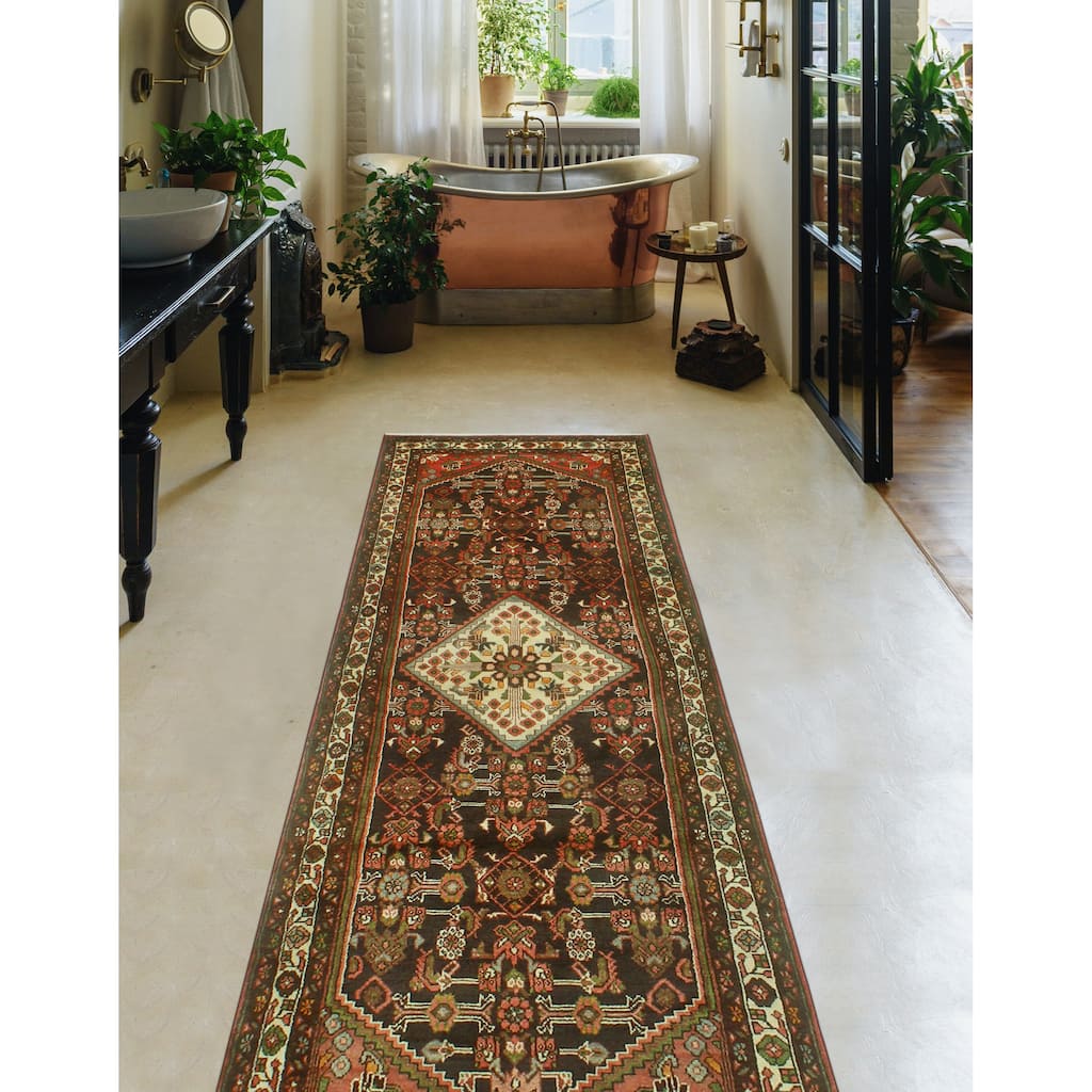 Fine Vintage Distressed Radeyah Charcoal/Ivory Runner - 2'4" x 10'3"