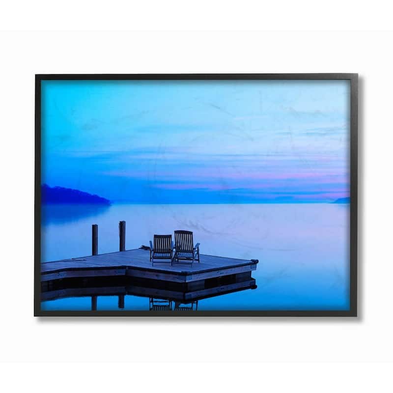 Stupell Lake Landscape Purple Blue Photograph Framed Wall Art