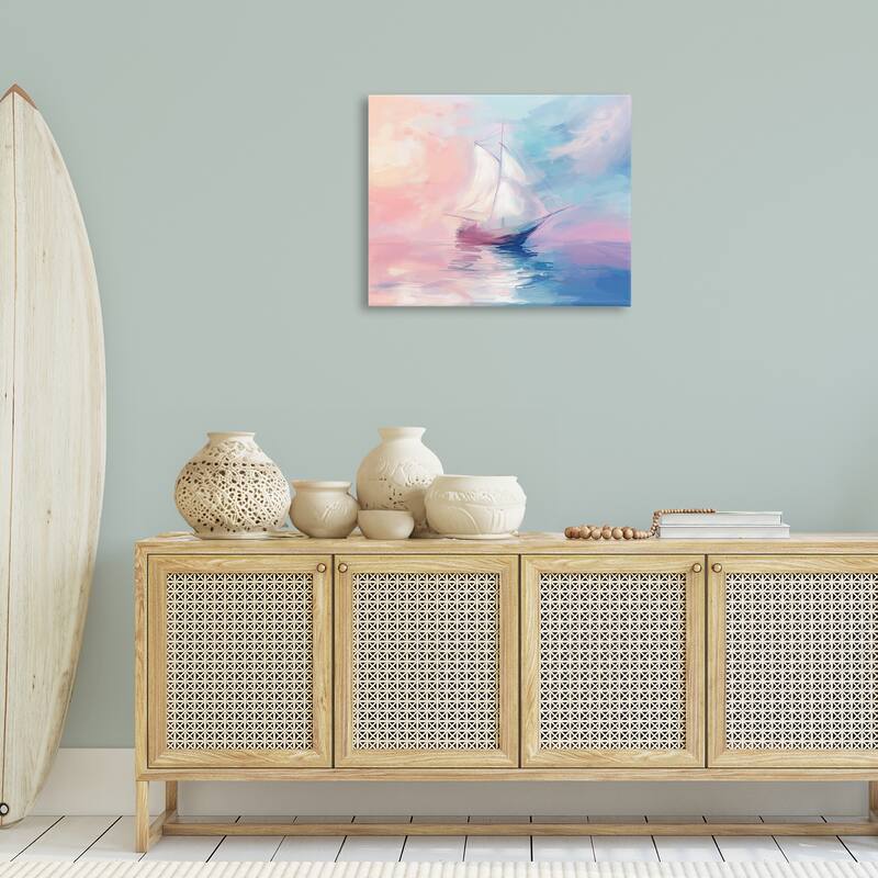 Stupell Soft Pastel Sea Vessel Canvas Wall Art Design By Arlington Prints
