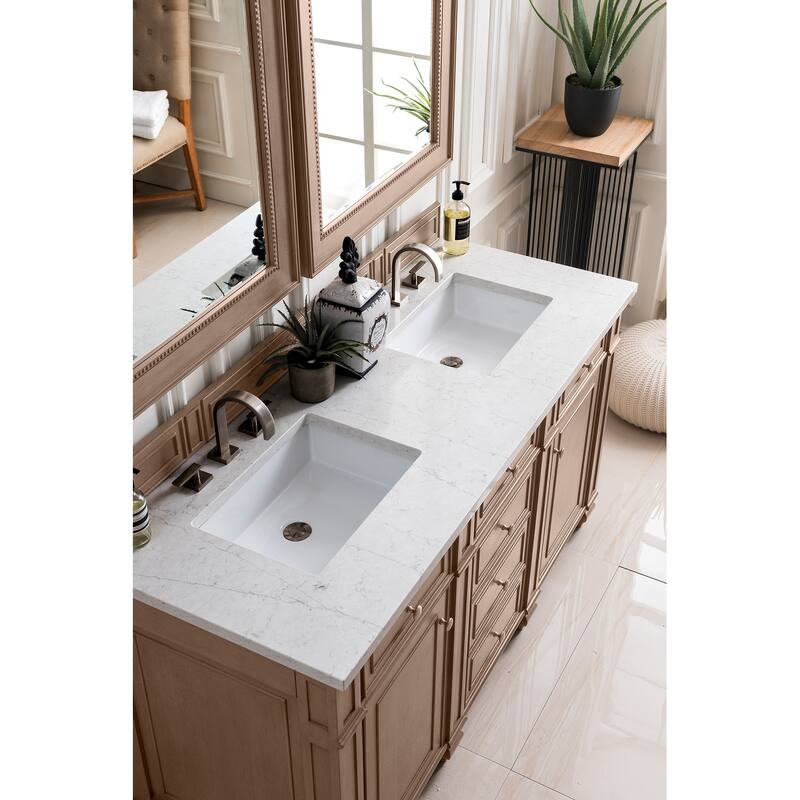 James Martin Vanities Bristol 60" Double Vanity, Whitewashed Walnut