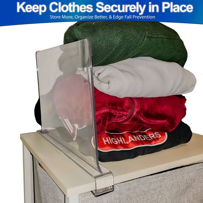 Shelf Divider Clear Acrylic Closet Organizer Storage Rack Separator For Clothes