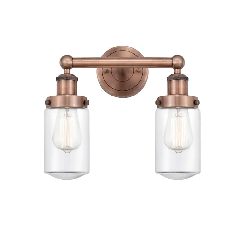 Innovations Lighting 616-2W-10-16 Dover Vanity Dover 2 Light 16" Wide - Antique Copper / Clear