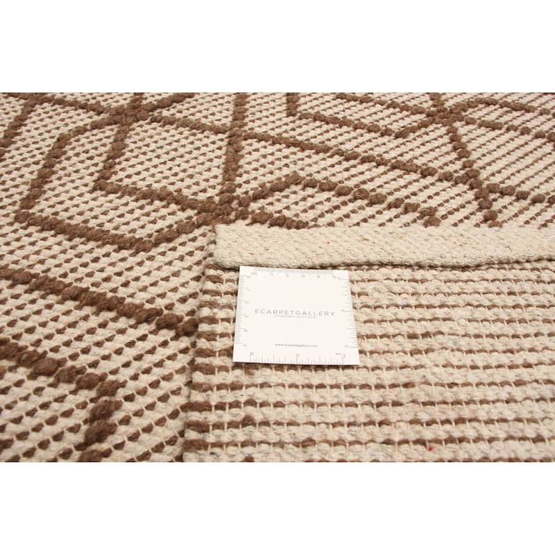 ECARPETGALLERY Braid weave Sienna Brown Wool Rug - 5'0 x 7'7