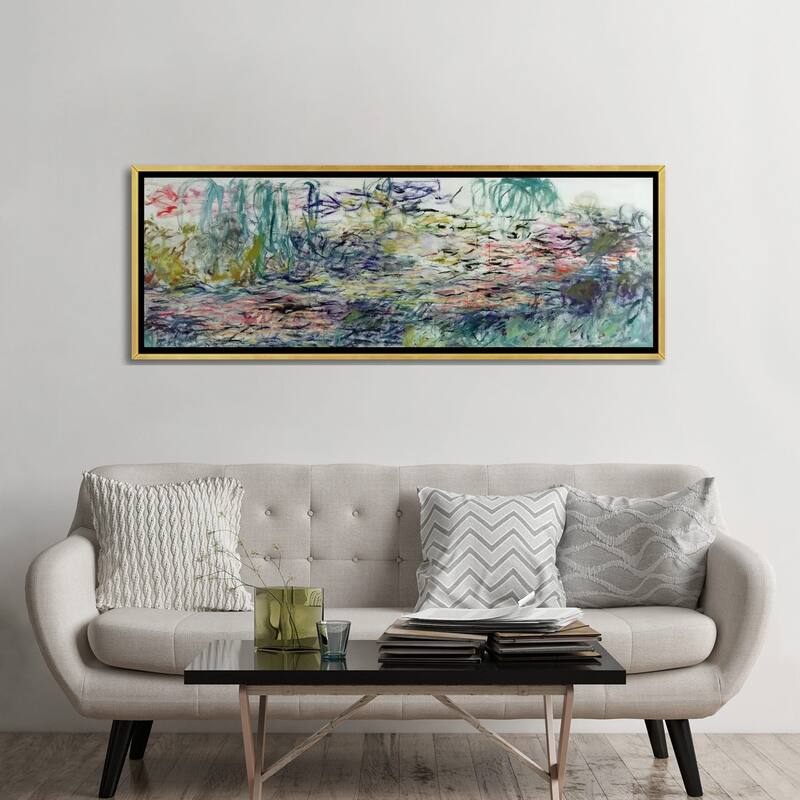 iCanvas "Waterlilies, 1917-19 " by Claude Monet Framed Canvas Print