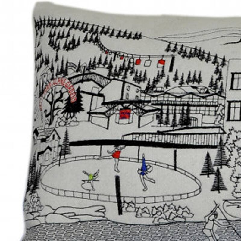 HomeRoots 35" White Vail Daylight Skyline Lumbar Decorative Pillow